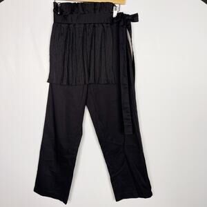 New Making The Cut Womens Small S Black Pleated Tie Skirt with Trouser Pants
